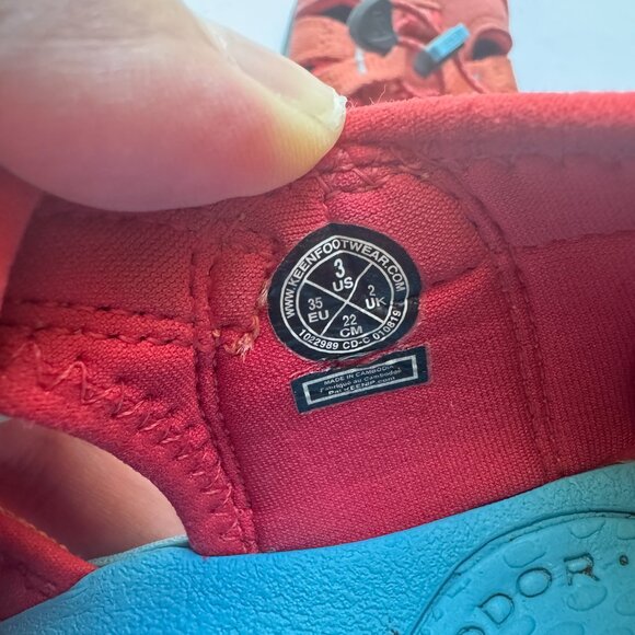 KEEN Sandals Kids Size 3 Racing Red Seacamp II CNX-C 1022989 CD-D 010819 - Picture 4 of 9